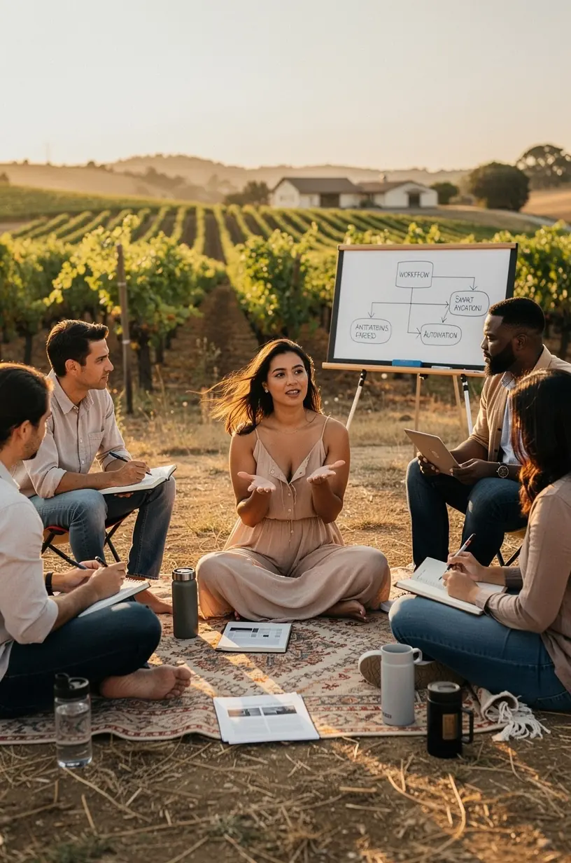 Professional team analyzing data on multiple screens to optimize software automation strategies.